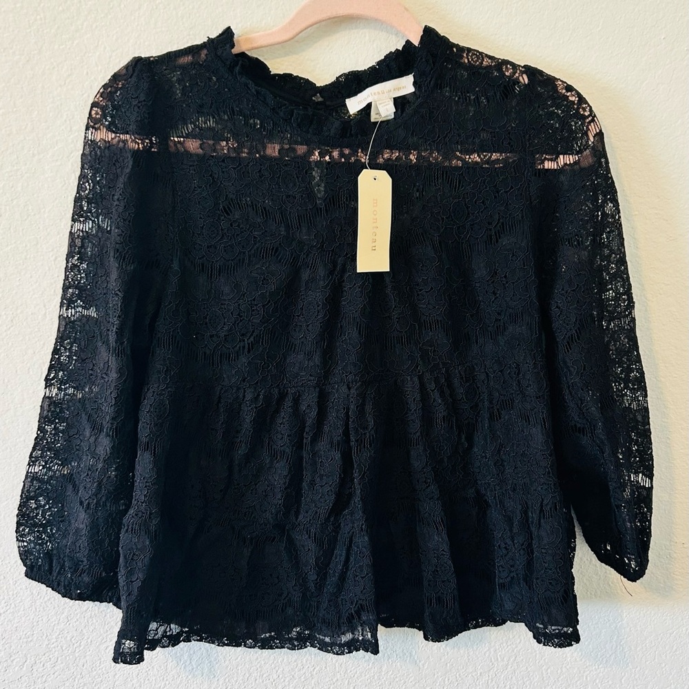 Monteau Los‎ Angeles Lace Top SZ L